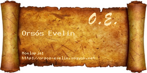 Orsós Evelin névjegykártya